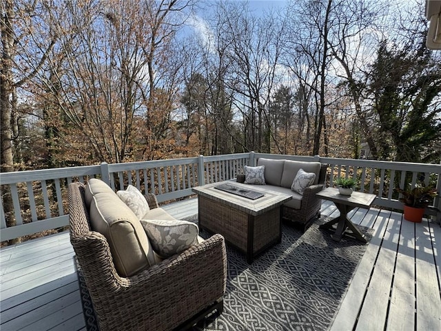 deck with outdoor lounge area