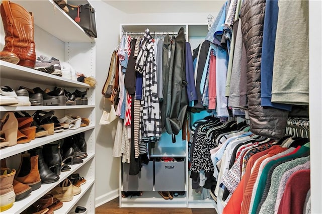 1208 Brandl Dr SW, Marietta, GA 30008 - walk in closet with wood finished floors