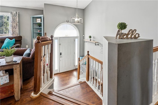 entryway featuring dark wood-type flooring