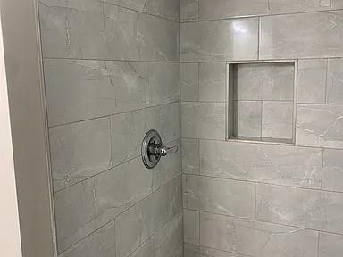 interior details with tiled shower