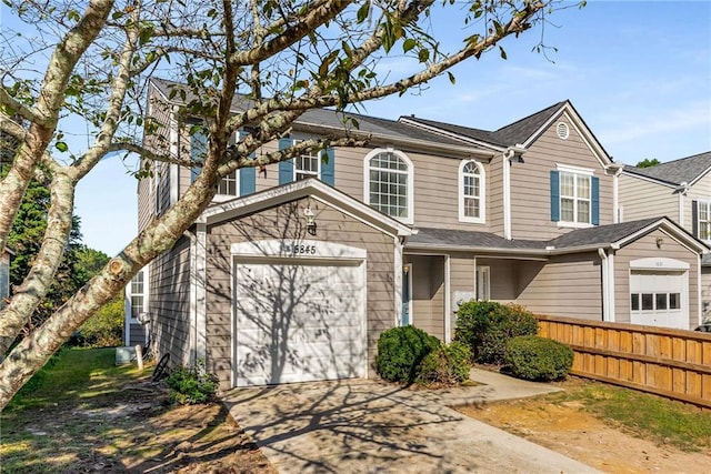 view of front of house with a garage