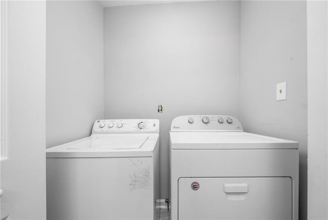 laundry room with laundry area and separate washer and dryer