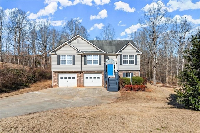 raised ranch with a garage