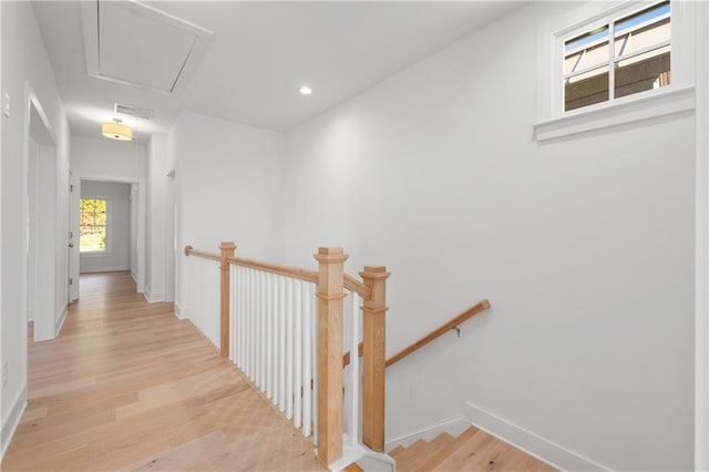 hall featuring light hardwood / wood-style flooring