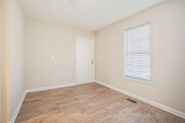 empty room featuring light wood-type flooring