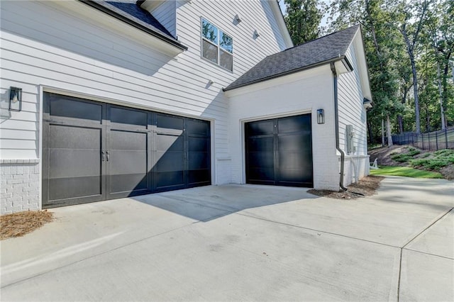 view of garage