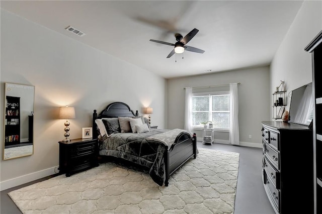 bedroom with ceiling fan