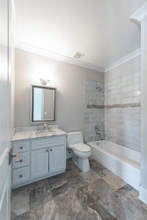 22 Mount Paran Rd, Atlanta, GA 30327 - full bath featuring vanity, toilet, crown molding, and  shower combination