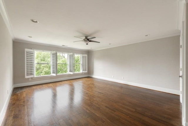 22 Mount Paran Rd, Atlanta, GA 30327 - unfurnished room featuring crown molding, baseboards, a ceiling fan, wood finished floors, and recessed lighting