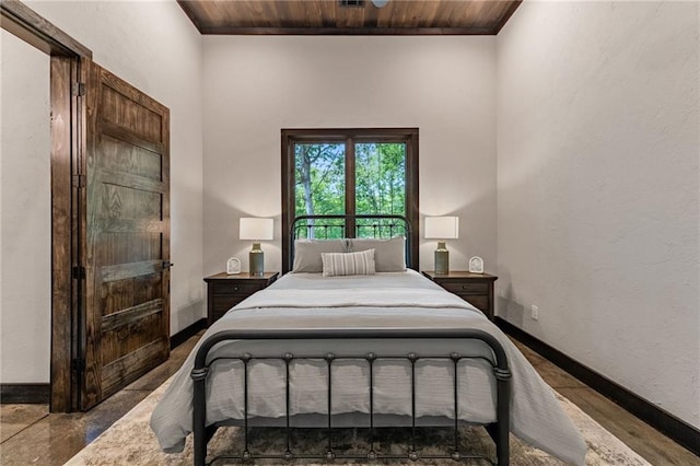 453 Settlers Ridge Rd, Ellijay, GA 30540 - bedroom with wooden ceiling and baseboards