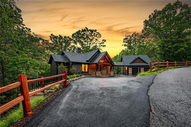 453 Settlers Ridge Rd, Ellijay, GA 30540 - view of front of property with asphalt driveway and stone siding