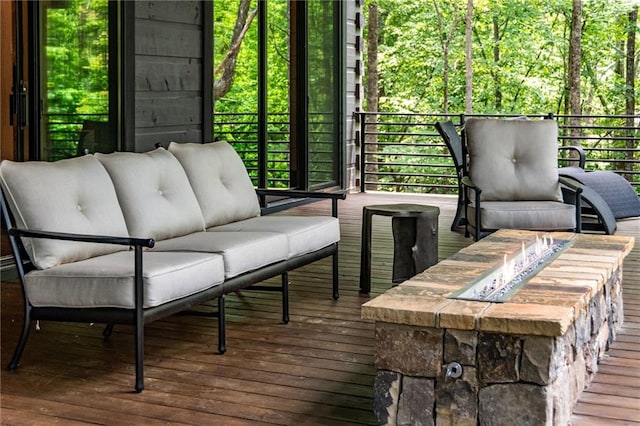 453 Settlers Ridge Rd, Ellijay, GA 30540 - wooden terrace featuring an outdoor living space