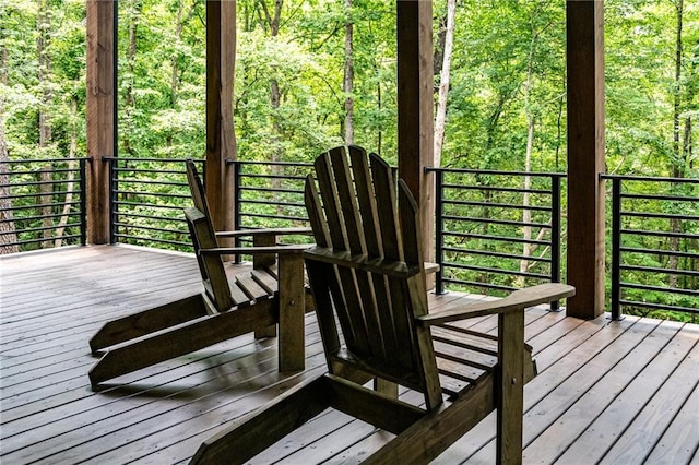 453 Settlers Ridge Rd, Ellijay, GA 30540 - wooden terrace with a forest view