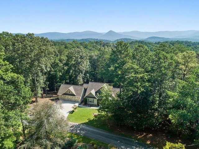 bird's eye view with a mountain view