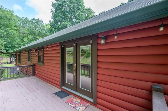 709 Deerfield Ln NW, Sugar Valley, GA 30746 - wooden deck featuring french doors