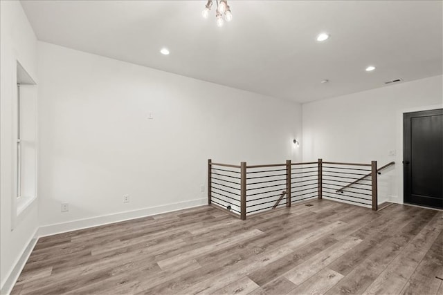 empty room featuring light wood-type flooring