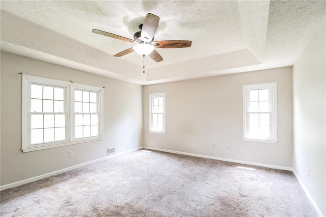 263 Austin Rd, Stockbridge, GA 30281 - empty room with baseboards, carpet, a textured ceiling, and a tray ceiling