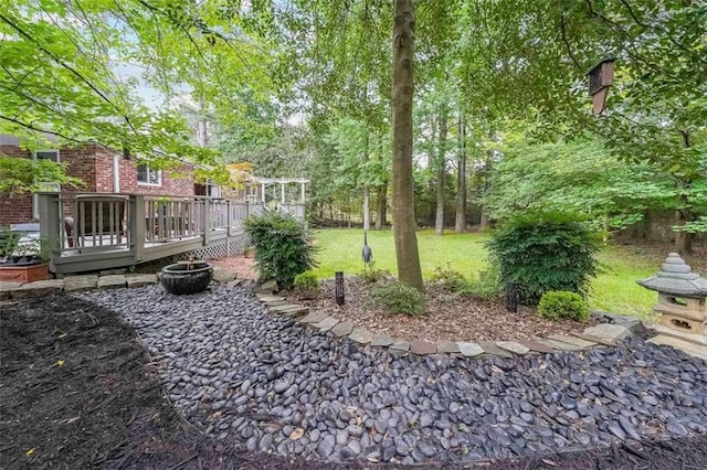 2889 Mount Olive Dr, Decatur, GA 30033 - view of grassy yard featuring a deck