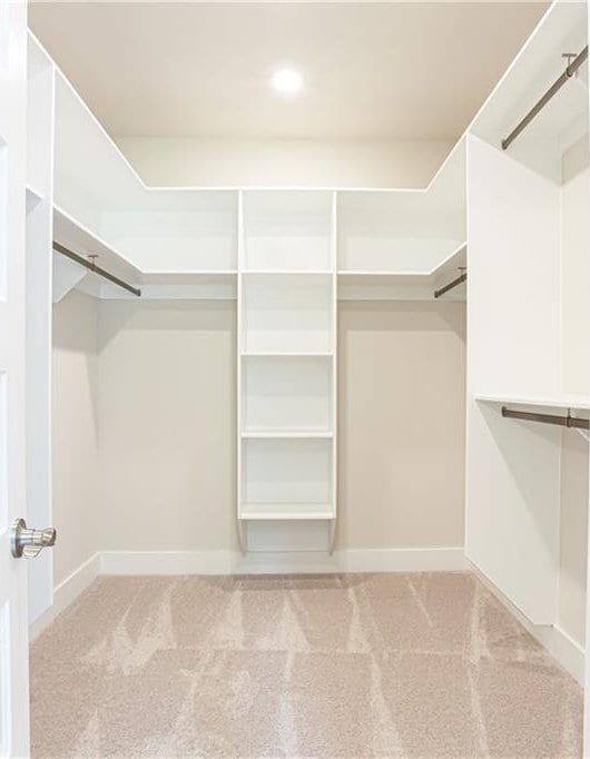 spacious closet with carpet flooring