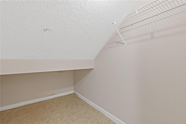 spacious closet featuring vaulted ceiling