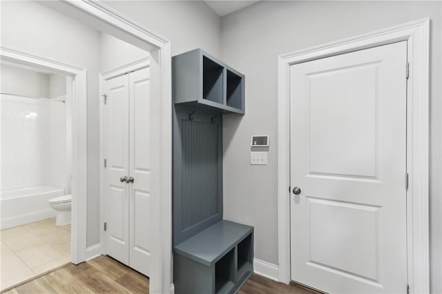 mudroom featuring tile flooring