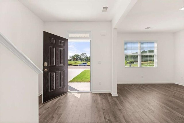 5430 Flat Rock Pt, Stonecrest, GA 30038 - entryway with wood finished floors, healthy amount of natural light, and baseboards