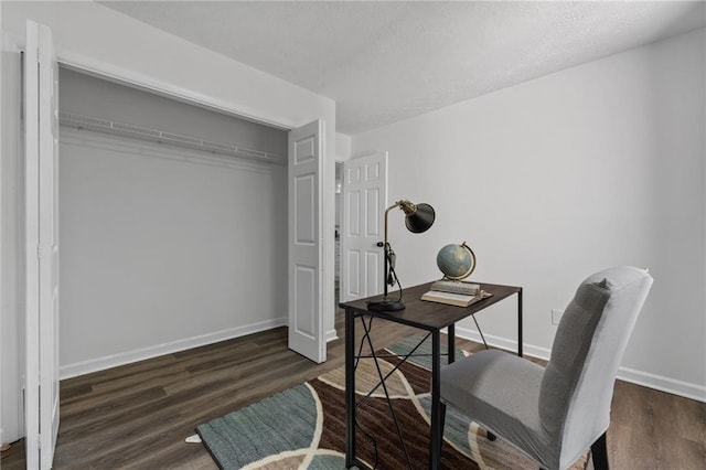 office featuring dark hardwood / wood-style flooring