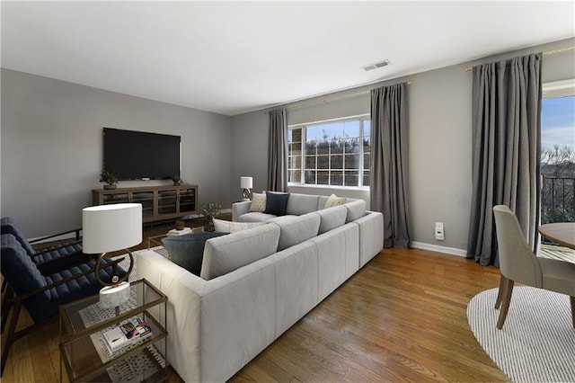 living room featuring hardwood / wood-style floors