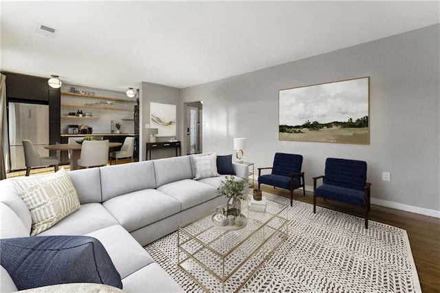 living room featuring hardwood / wood-style flooring