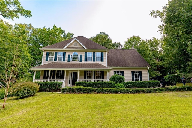 8601 Flint Hill Rd, Douglasville, GA 30135 - colonial inspired home with a front yard and covered porch