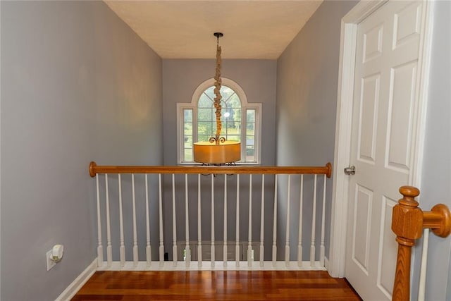 8601 Flint Hill Rd, Douglasville, GA 30135 - stairs with wood finished floors and baseboards