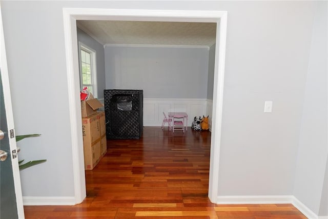 8601 Flint Hill Rd, Douglasville, GA 30135 - corridor featuring ornamental molding and wood finished floors