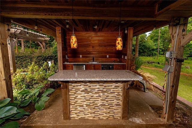 8601 Flint Hill Rd, Douglasville, GA 30135 - view of patio featuring a sink and beverage cooler