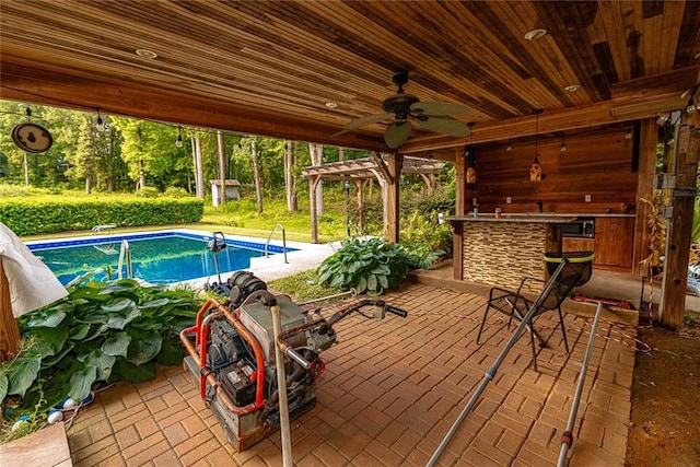 8601 Flint Hill Rd, Douglasville, GA 30135 - swimming pool with a patio and ceiling fan