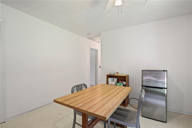 4051 Dixie Ln, Douglasville, GA 30135 - dining space featuring ceiling fan and baseboards