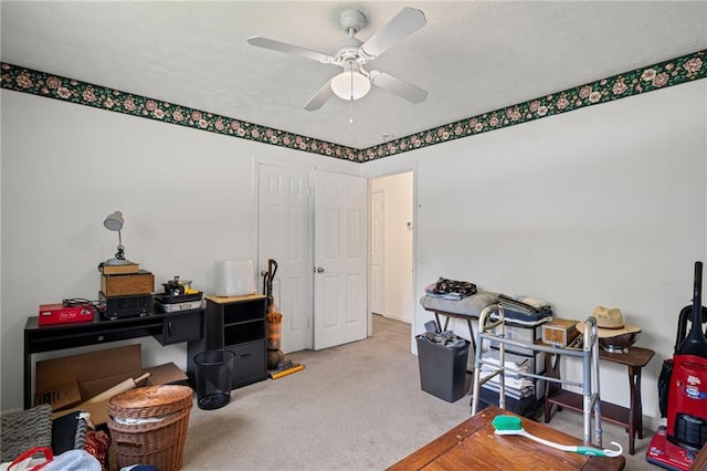 4051 Dixie Ln, Douglasville, GA 30135 - office area featuring carpet flooring and ceiling fan