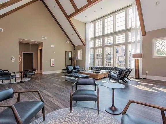 6603 Sterling Dr, Atlanta, GA 30328 - lobby with high vaulted ceiling and beam ceiling
