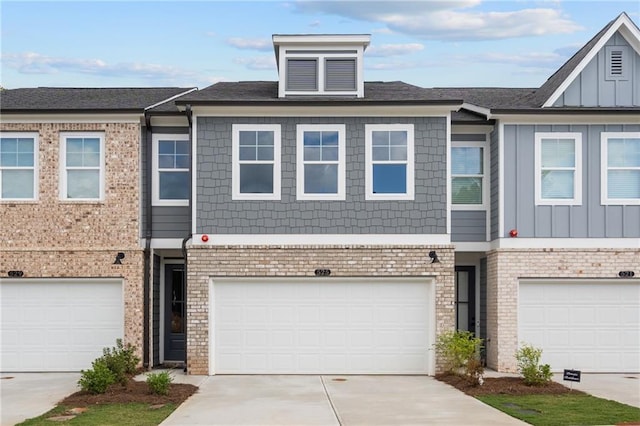 view of property featuring a garage