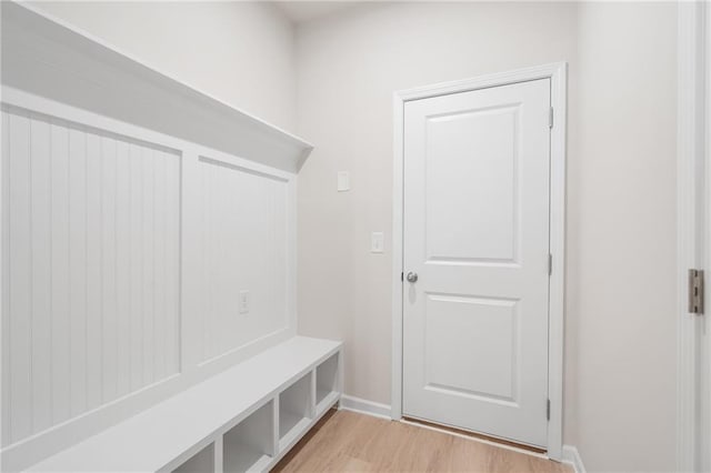 mudroom featuring light wood-type flooring