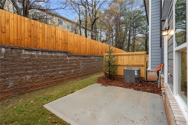 view of patio featuring central air condition unit