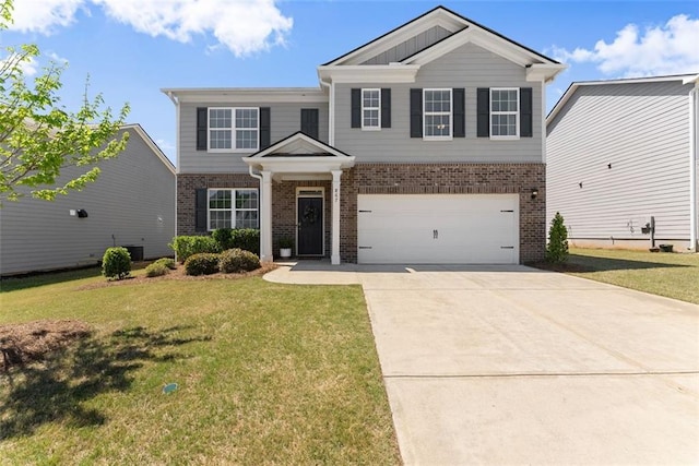 867 Starbuck Pkwy, Pendergrass, GA 30567 - view of front of home with brick siding, fence, driveway, and a front yard