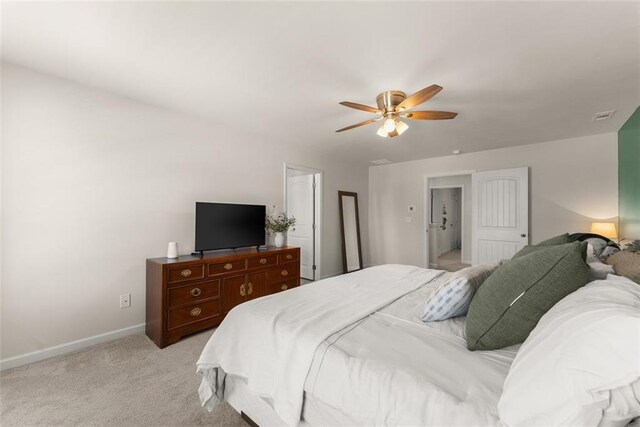 867 Starbuck Pkwy, Pendergrass, GA 30567 - bedroom with baseboards, ceiling fan, carpet flooring, and visible vents