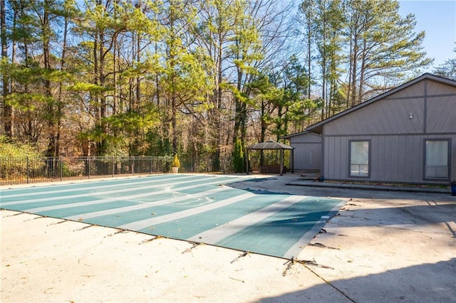 view of pool with a gazebo and a patio area