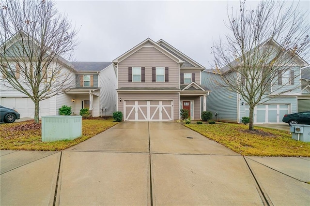 view of front of house with a garage