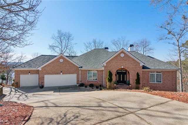 view of front of house with a garage