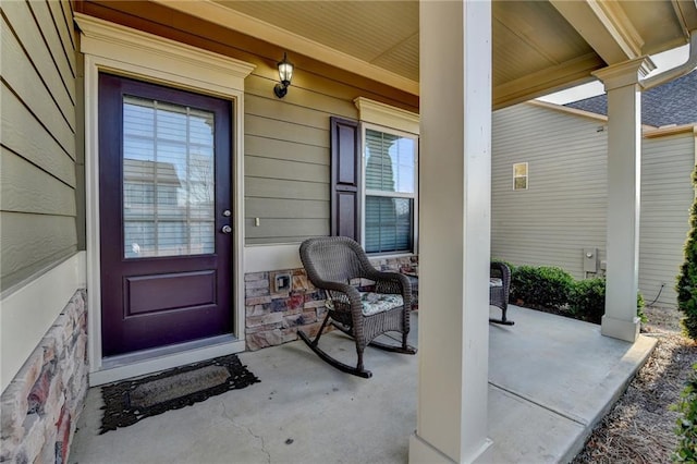 property entrance with a porch