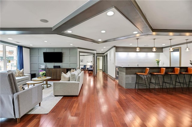 living room featuring hardwood / wood-style flooring