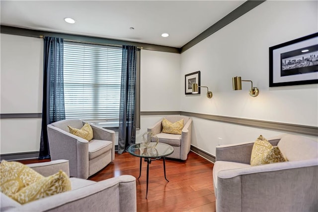 living room featuring hardwood / wood-style flooring