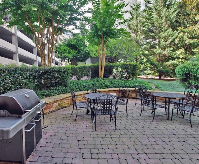 view of patio / terrace with a grill