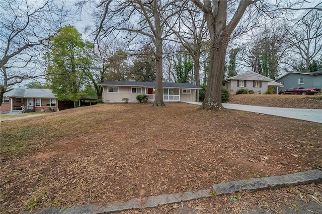 view of single story home